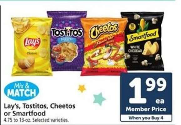 Lay's, Tostitos, Cheetos or Smartfood