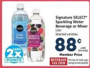 Signature SELECT Sparkling Water Beverage or Mixer