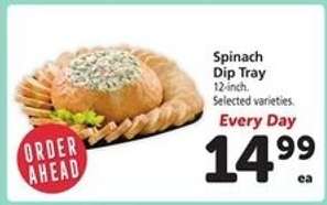 Spinach Dip Tray