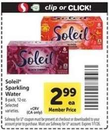 Soleil Sparkling Water