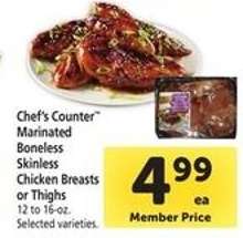Chef's Counter Marinated Boneless Skinless Chicken Breasts or Thighs