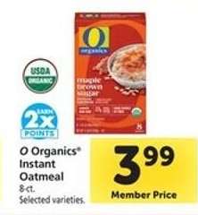 O Organics Instant Oatmeal