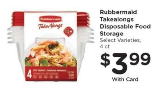 Rubbermaid Takealongs Disposable Food Storage