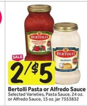 Bertolli Pasta or Alfredo Sauce