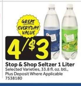 Stop & Shop Seltzer 1 Liter