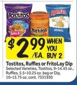 Tostitos, Ruffles or FritoLay Dip