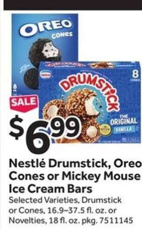 Nestlé Drumstick, Oreo Cones or Mickey Mouse Ice Cream Bars