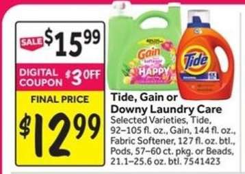 Tide, Gain or Downy Laundry Care