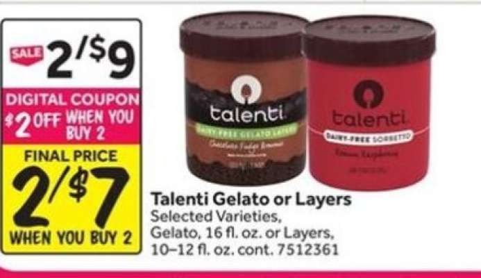 Talenti Gelato or Layers