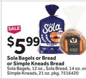 Sola Bagels or Bread or Simple Kneads Bread