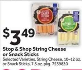 Stop & Shop String Cheese or Snack Sticks