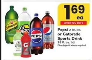 Pepsi or Gatorade Sports Drink