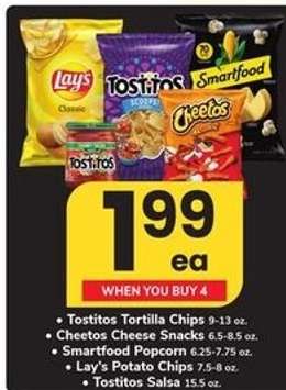 Tostitos, Cheetos, Smartfood, Lay's