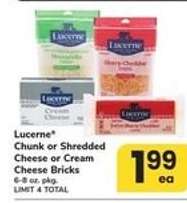 Lucerne Cheese or Cream Cheese Bricks
