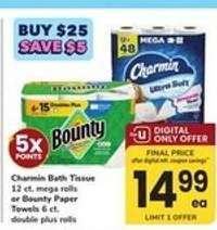 Charmin Bath Tissue or Bounty Paper Towels