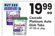 Cascade Platinum Auto Dish Tabs