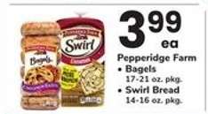Pepperidge Farm Bagels or Swirl Bread