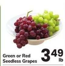 Green or Red Seedless Grapes