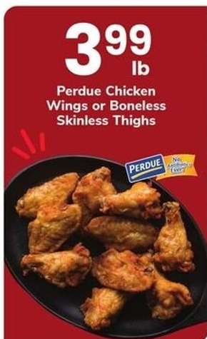 Perdue Chicken Wings or Boneless Skinless Thighs