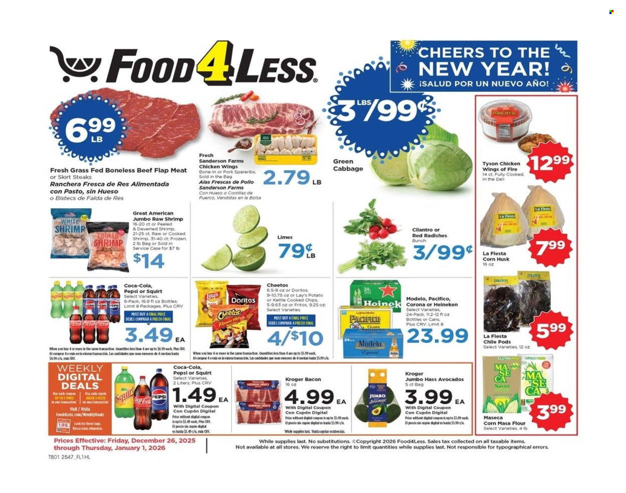 Food 4 Less ad - 12/26/2025 - 01/01/2026. Page 1