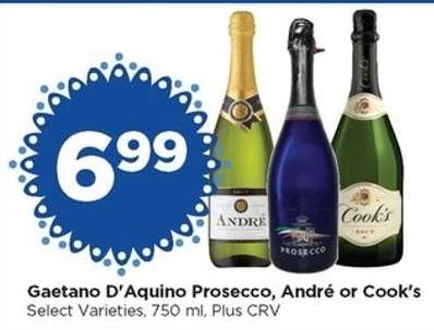 Gaetano D'Aquino Prosecco, André or Cook’s
