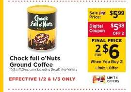 Chock full O'Nuts Ground Coffee