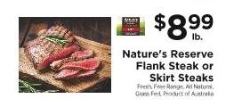 Nature's Reserve Flank Steak or Skirt Steaks