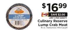 Culinary Reserve Lump Crab Meat