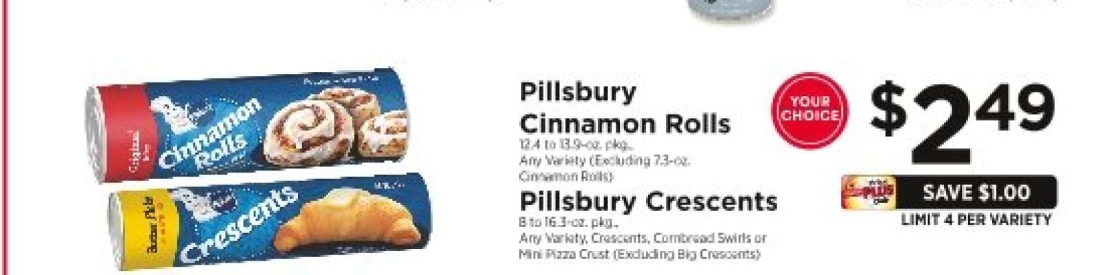 Pillsbury Cinnamon Rolls or Crescents