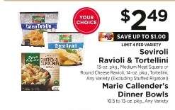Seviroli Ravioli & Tortellini / Marie Callender's Dinner Bowls