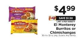 El Monterey Burritos or Chimichangas