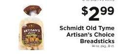 Schmidt Old Tyme Artisan’s Choice Breadsticks