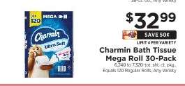 Charmin Bath Tissue Mega Roll 30-Pack