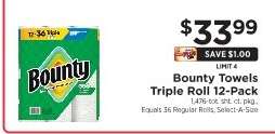 Bounty Towels Triple Roll 12-Pack