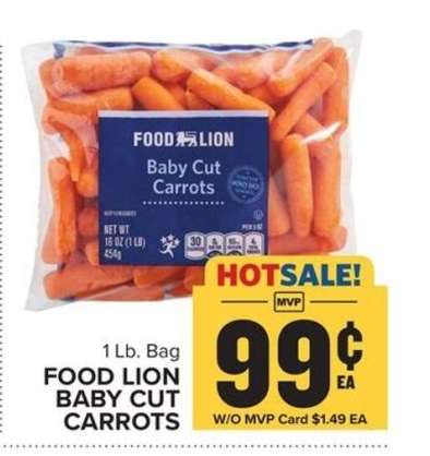 FOOD LION BABY CUT CARROTS