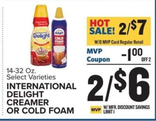 INTERNATIONAL DELIGHT CREAMER OR COLD FOAM