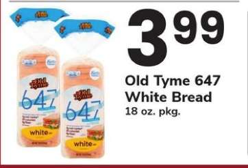 Old Tyme 647 White Bread