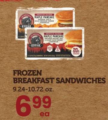 Kodiak Frozen Breakfast Sandwiches