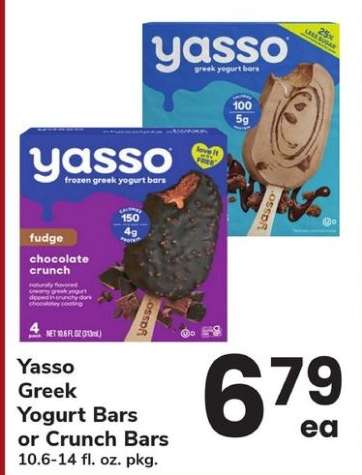 Yasso Greek Yogurt Bars or Crunch Bars