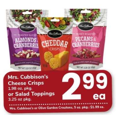 Mrs. Cubbison's Cheese Crisps or Salad Toppings