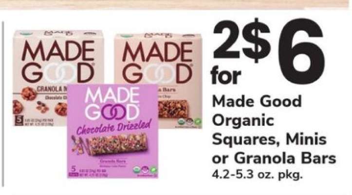 Made Good Organic Squares, Minis or Granola Bars