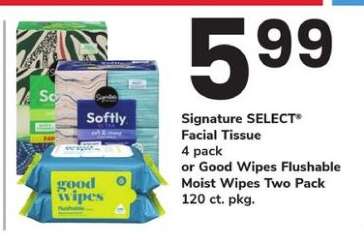 Signature SELECT Facial Tissue or Good Wipes
