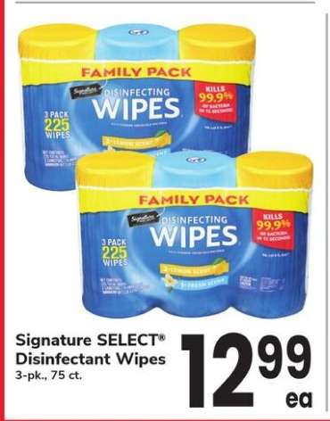 Signature SELECT Disinfectant Wipes