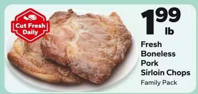 Fresh Boneless Pork Sirloin Chops