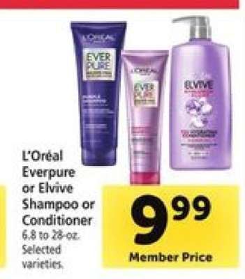L'Oréal Everpure or Elvive Shampoo or Conditioner