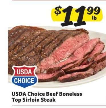 USDA Choice Beef Boneless Top Sirloin Steak