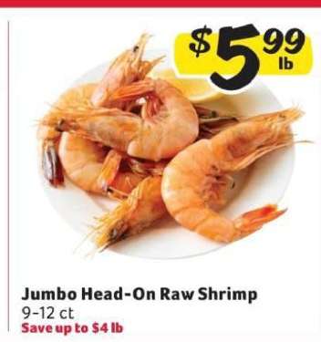 Jumbo Head-On Raw Shrimp