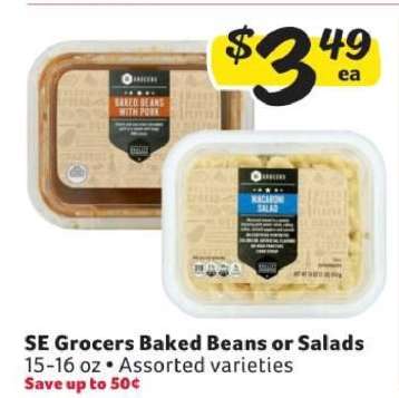 SE Grocers Baked Beans or Salads