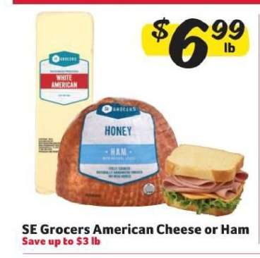 SE Grocers American Cheese or Ham