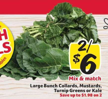 Large Bunch Collards, Mustards, Turnip Greens or Kale